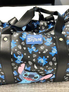 Disney's Stitch Travel Luggage Rolling Duffel Bag 20x12x13 Excellent Condition